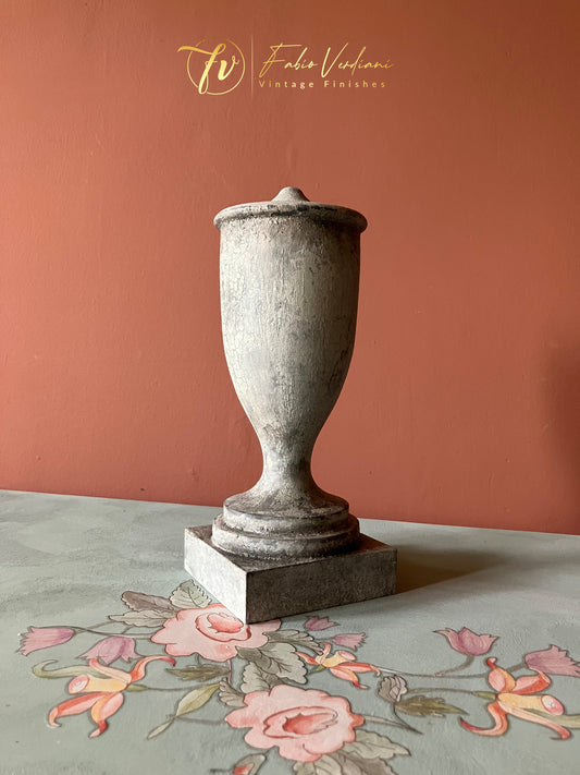 Distressed Wood Grey Urn