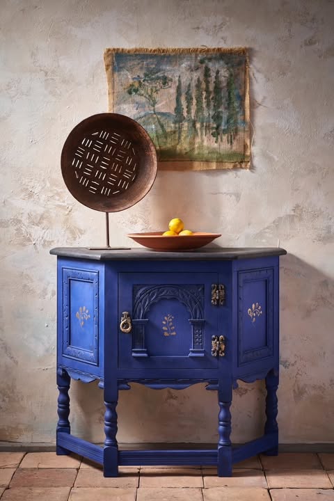 Cabinet Bar - Napoleonic Blue body and Suede like Graphite top