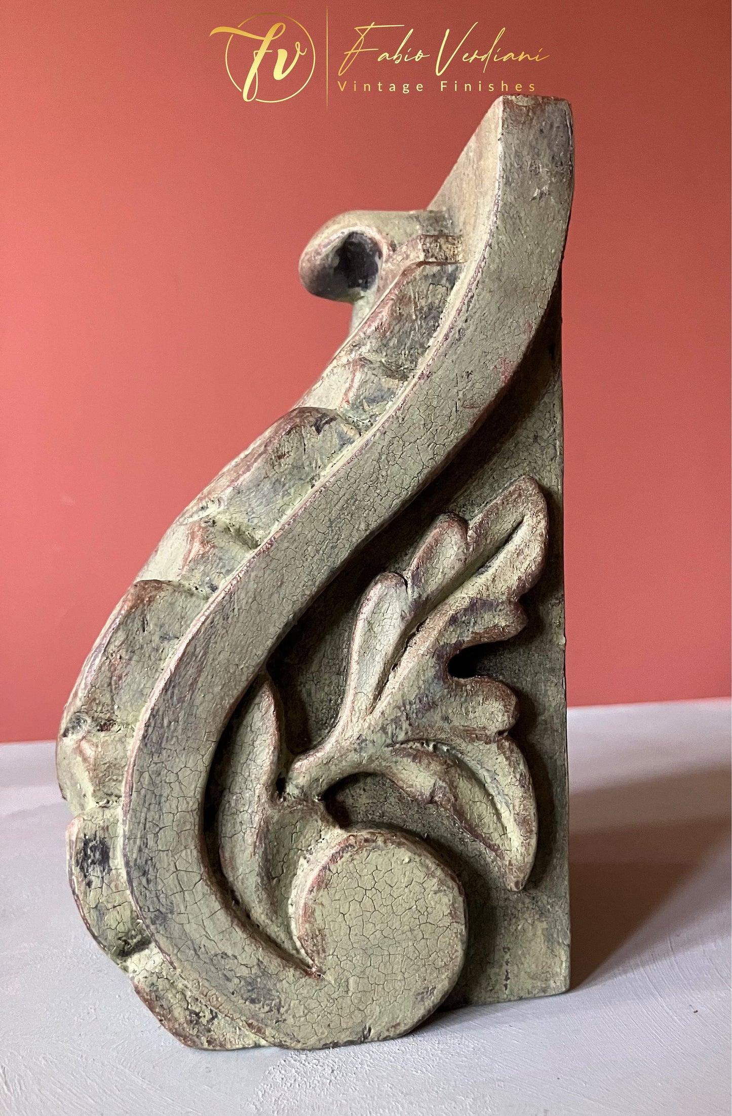 Corbel, Distressed Faux Copper and Verdigris